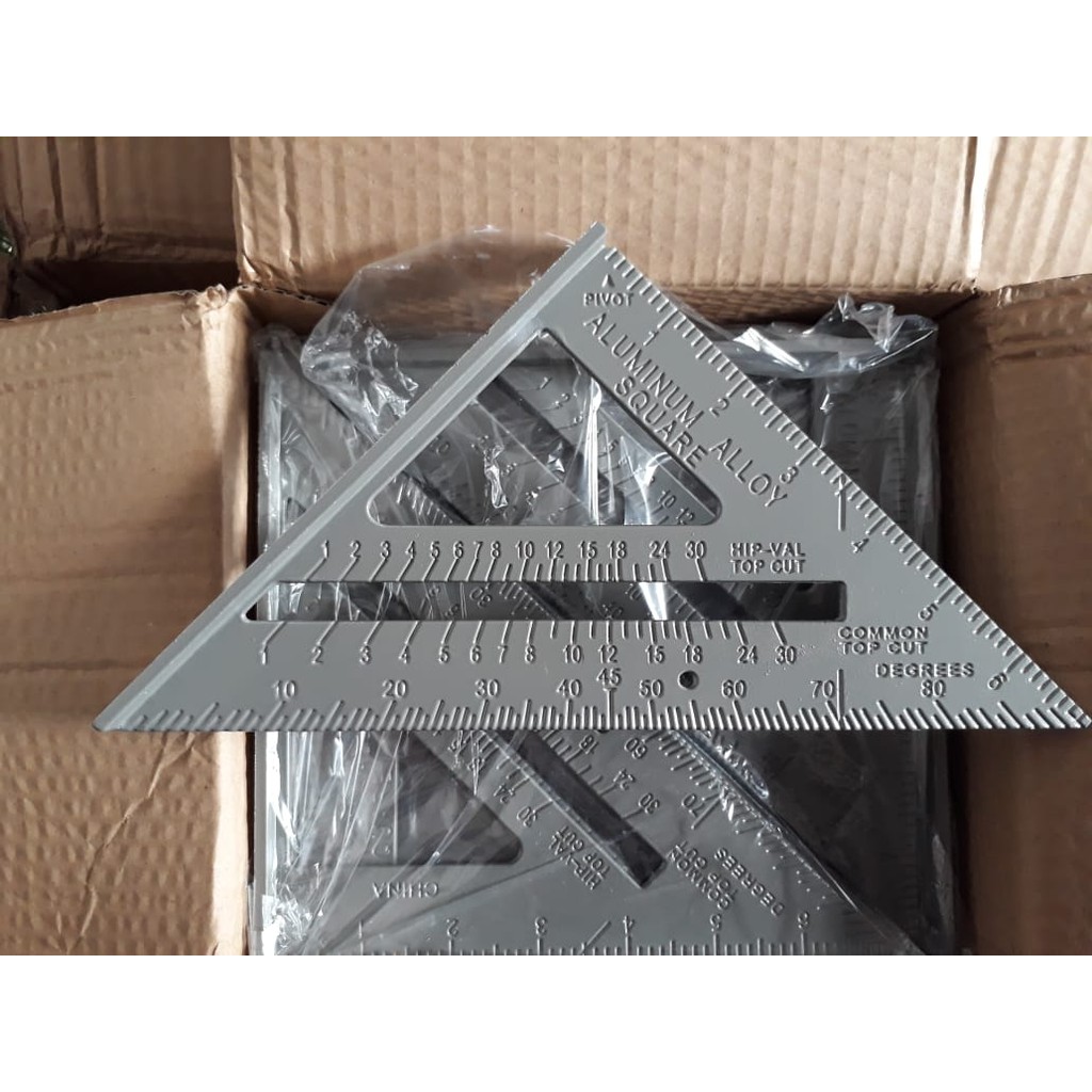 

Murah - Penggaris Woodworking Speed Square Penggaris Sudut Geser Siku Derajat / Alat Perkakas Ukur