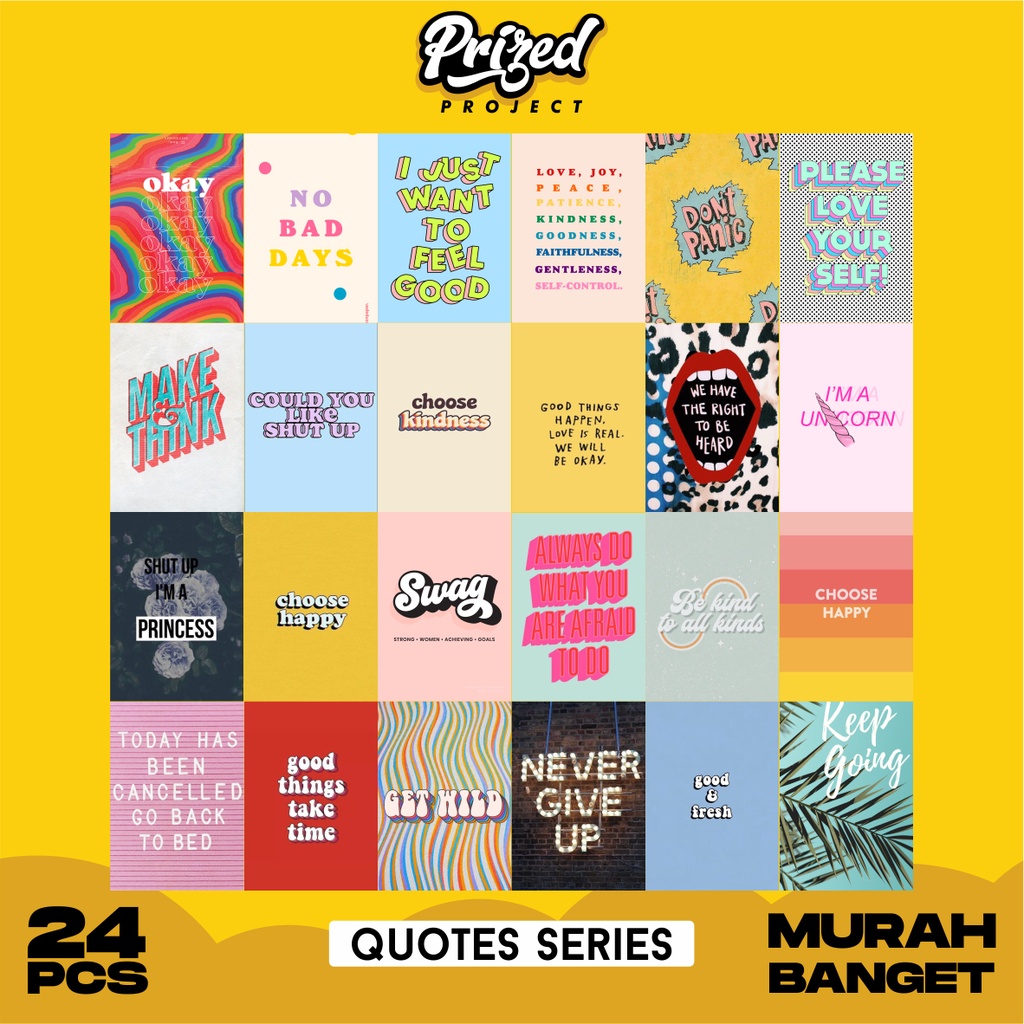 Poster Dinding Aesthetic | Poster Aesthetic | Poster Murah | Isi 24 Piece-QUOTES