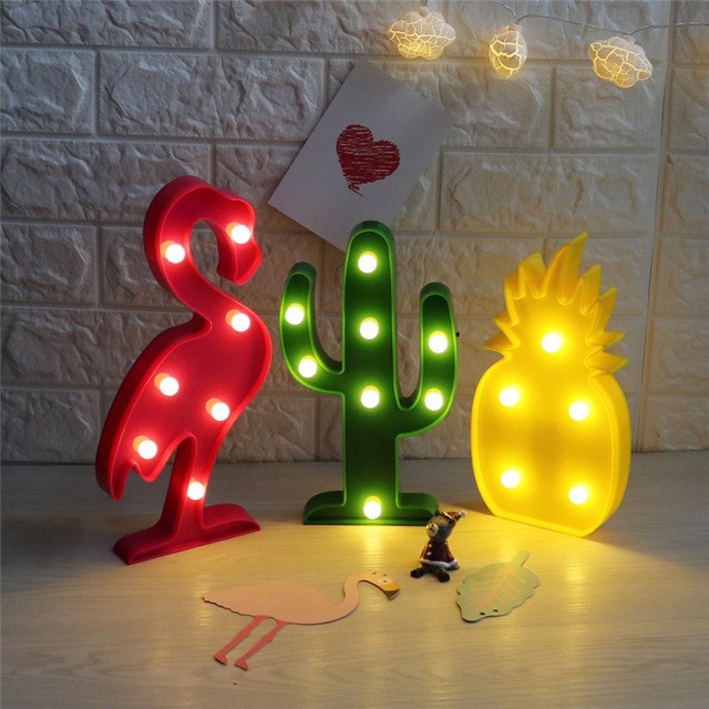 MARQUE LAMP CACTUS PINEAPPLE FLAMINGO LED LIGHT KAKTUS 