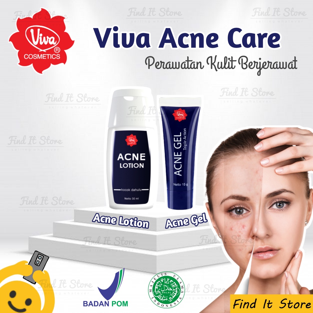 Viva Acne Care Treatment Perawatan Kulit Berjerawat | Acne Gel | Acne Lotion | Whitening Cream HALAL BPOM ORIGINAL