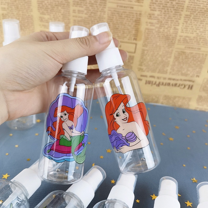 Magic789 Portable Cartoon Mermaid Princess Spray Bottle 100ML Plastic Travel Size Bottles for Cosmetic Perfume