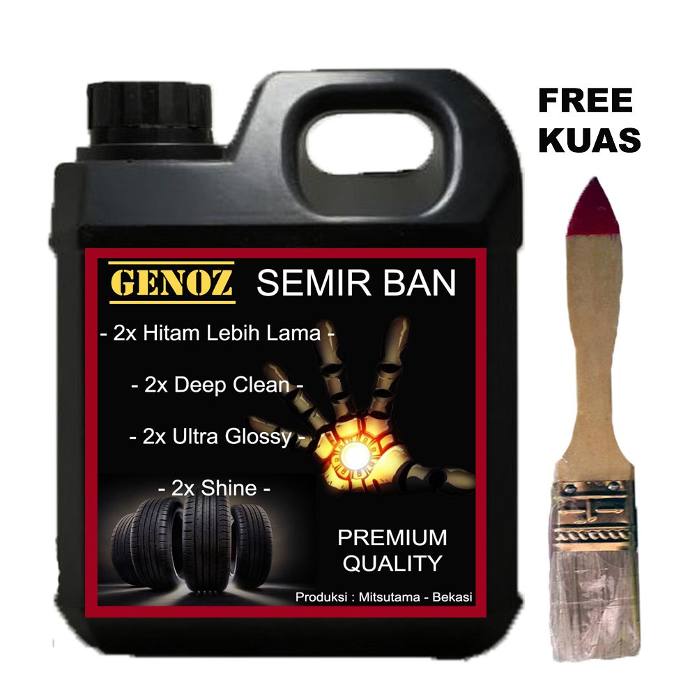 GENOZ Semir Ban PREMIUM 2x Lebih KENTAL - Semir Ban Mobil - Semir Ban Motor