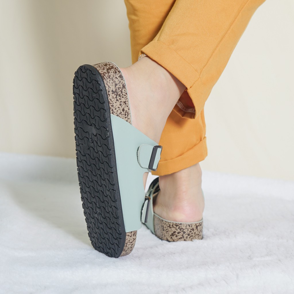 Sara Sara JINNY Sandal wanita casual sandal slop puyuh kekinian model birken ban dua
