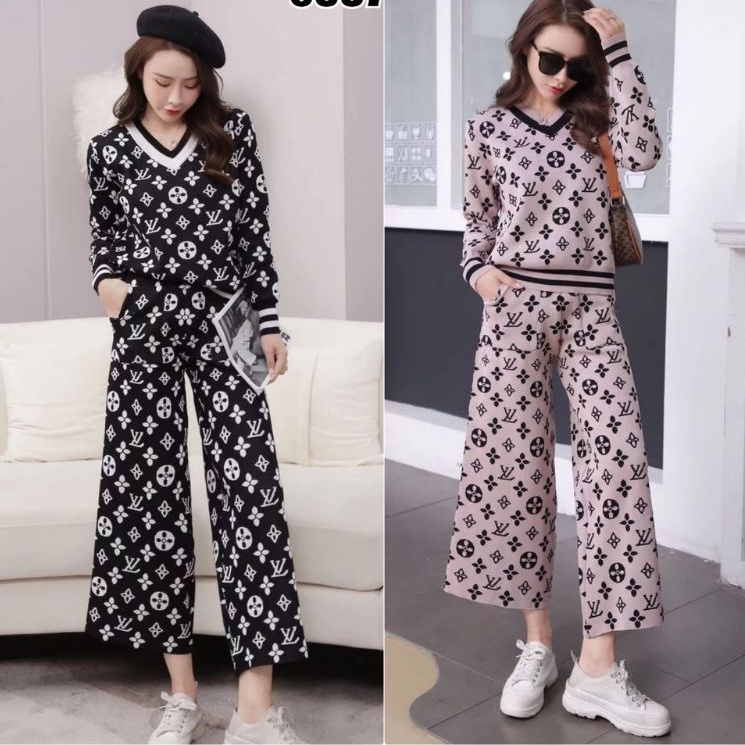set stelan korean import / oneset korea vintage bangkok / one set impor korea / setelan rajut LV teb