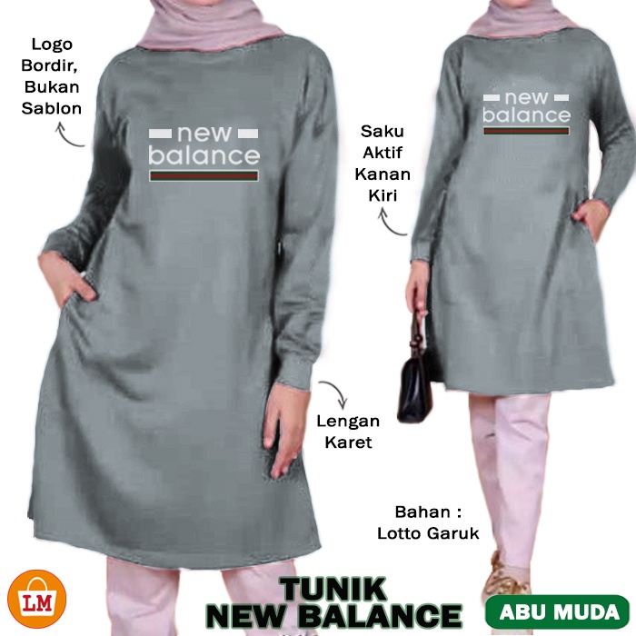 Atasan Wanita Muslim TUNIK NEW BALANC Bahan Lotto Garuk JUMBO TERMURAH TERBARU TERLARIS LMS 27555 27558