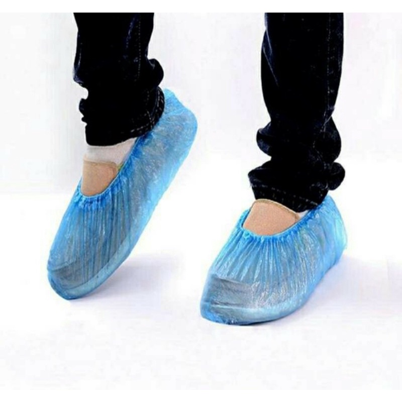 Sarung Sepatu Plastik / Sarung Sepatu Medis Anti Bakteri/ Shoes Cover Anti Air Disposable per Pcs