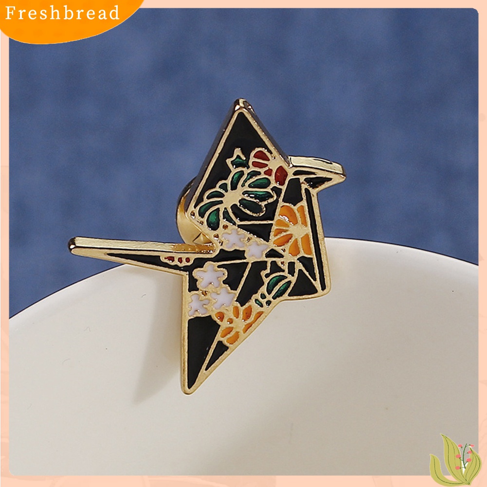 [Fresh] Bros Pin Motif Burung Bangau Bahan Kain untuk Pria / Wanita