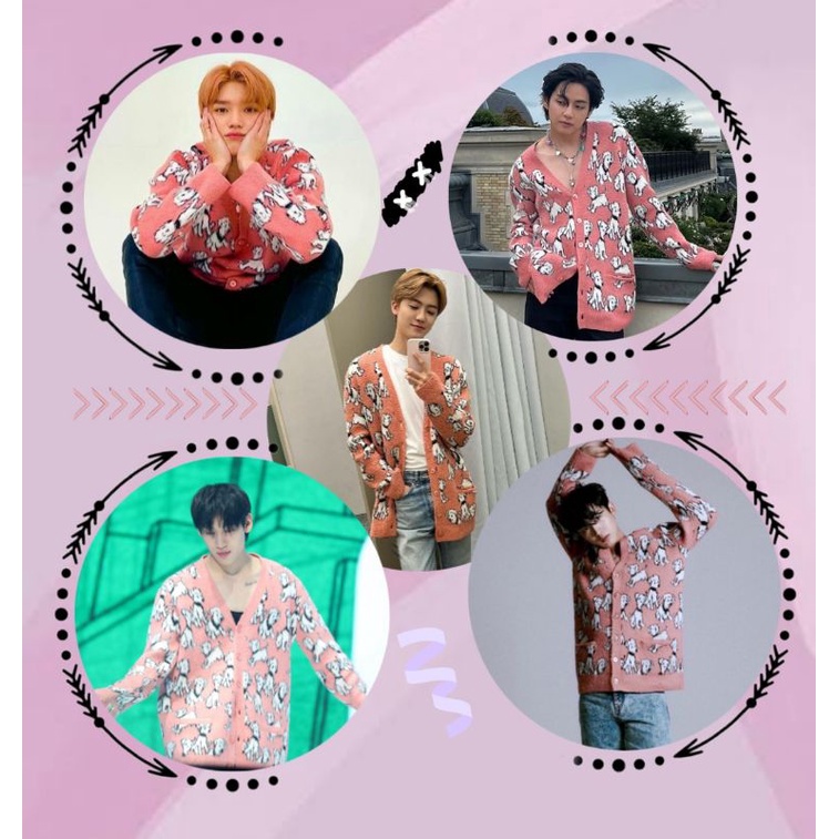 cardigan dog pink V,TY,jaemin,bambam,yohan(MOHON BACA DESKRIPSI DGN TELITI)
