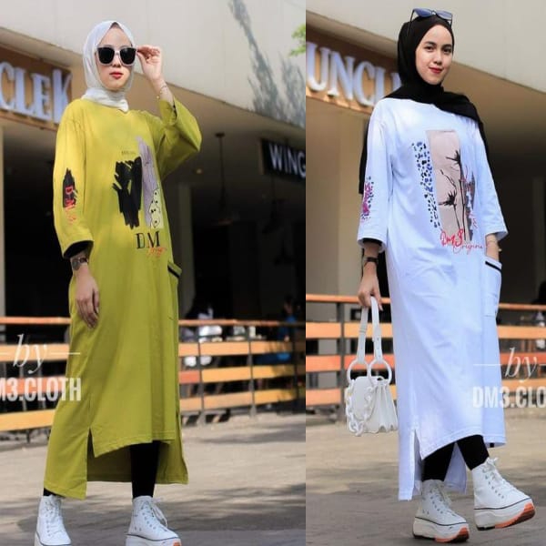 TUNIK DM3/spesial Atasan Tunik DM3 CLOTH Kaos combad 20s original Panjang Jumbo Wanita Muslimah Terb