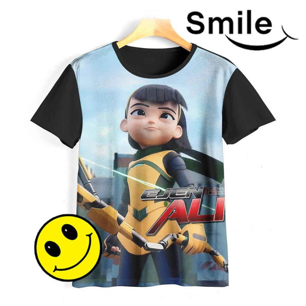 Kaos Anak Ejen Alicia Baju 3D Ejen Alicia Hero Ejen Ali 02EAC006 Untuk Usia 1-12 Tahun - SmileyArea
