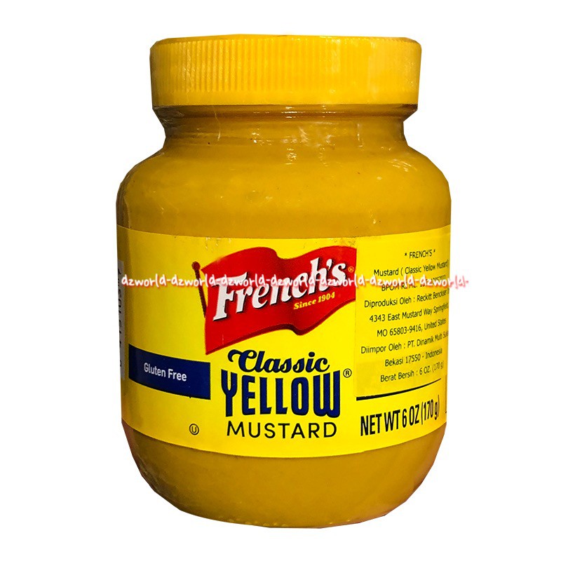 French's Classic Yellow Mustard Jar 170gr Krim Mustard Kuning Frenchs Klasik Saos Saus Mustards