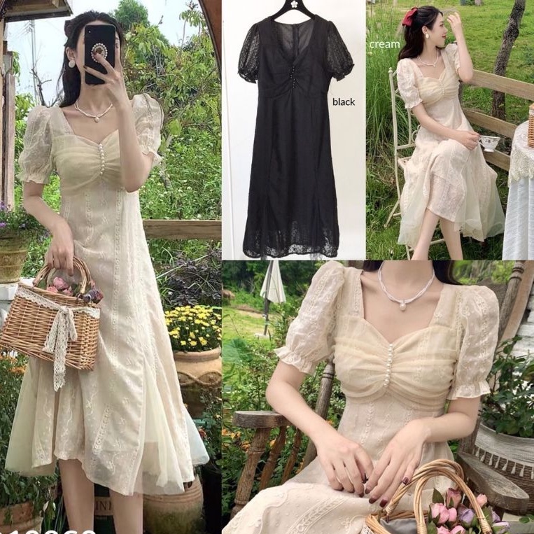 dress korean import / maxi korea vintage bangkok impor dres korea terbaru maxy korean import brokat