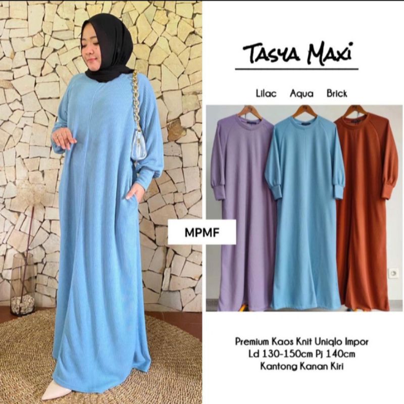 Gamis Kaos Jumbo Senia Maxy Bahan Kaos Knit Uniqlo Import