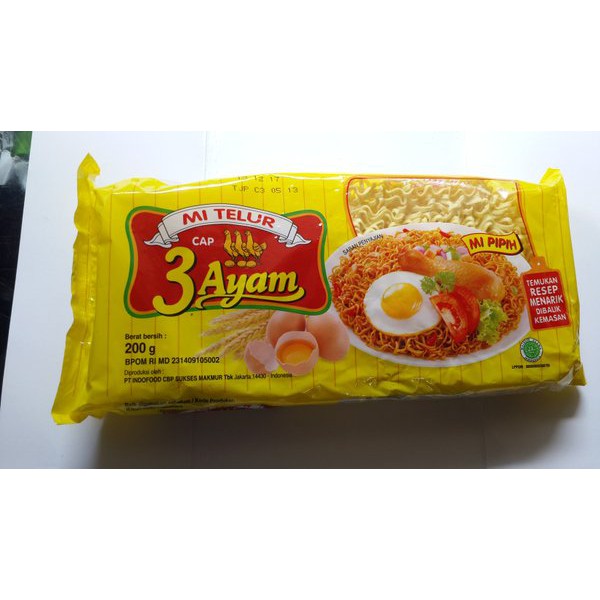 

mie Telor Cap 3 Ayam 200gr / Mie Telor