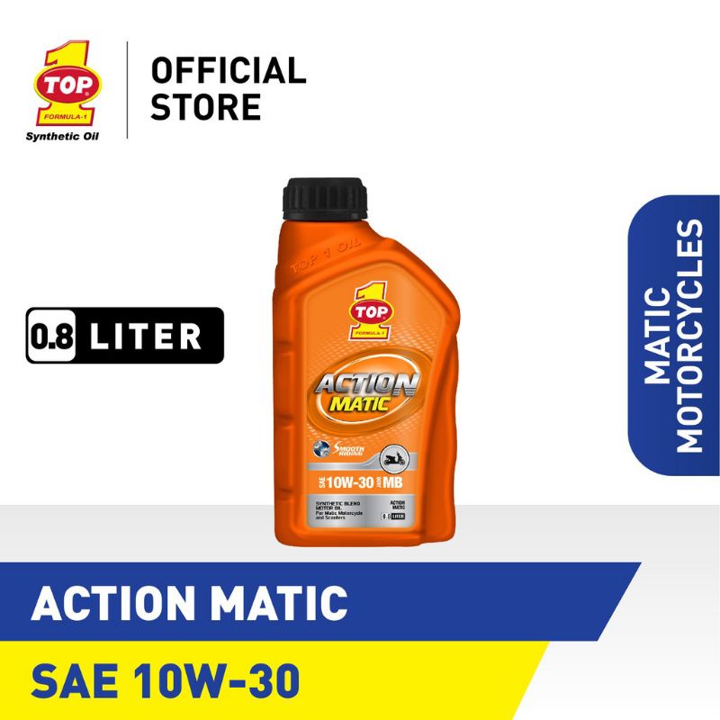 TOP 1 ACTION MATIC SAE 10W-30 800ML ORIGINAL RESMI - Oli Motor Matic