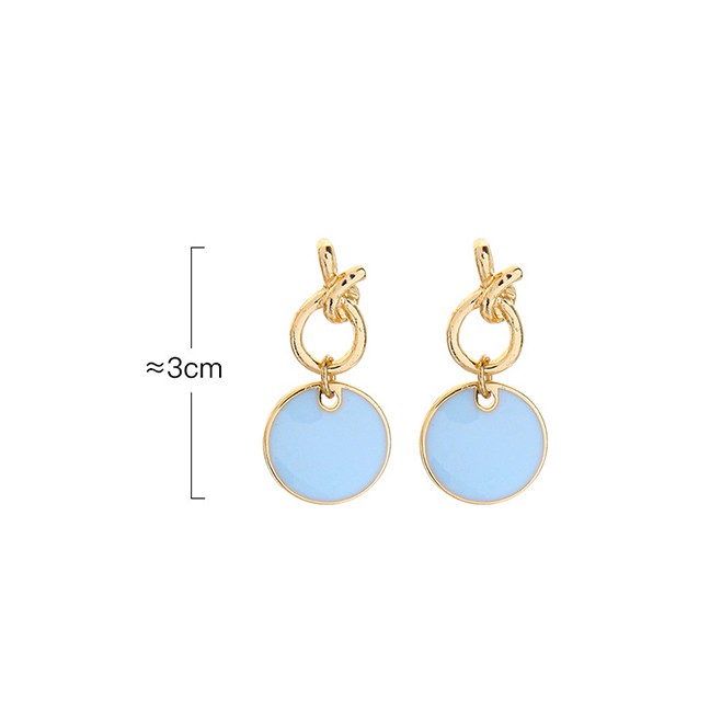 LRC Anting Tusuk Fashion Knotted Geometric Drop Oil Pierced Earrings  K04285