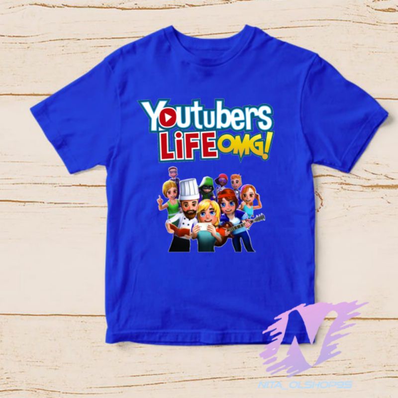 kaos YouTubers life OMG kaos anak mobile