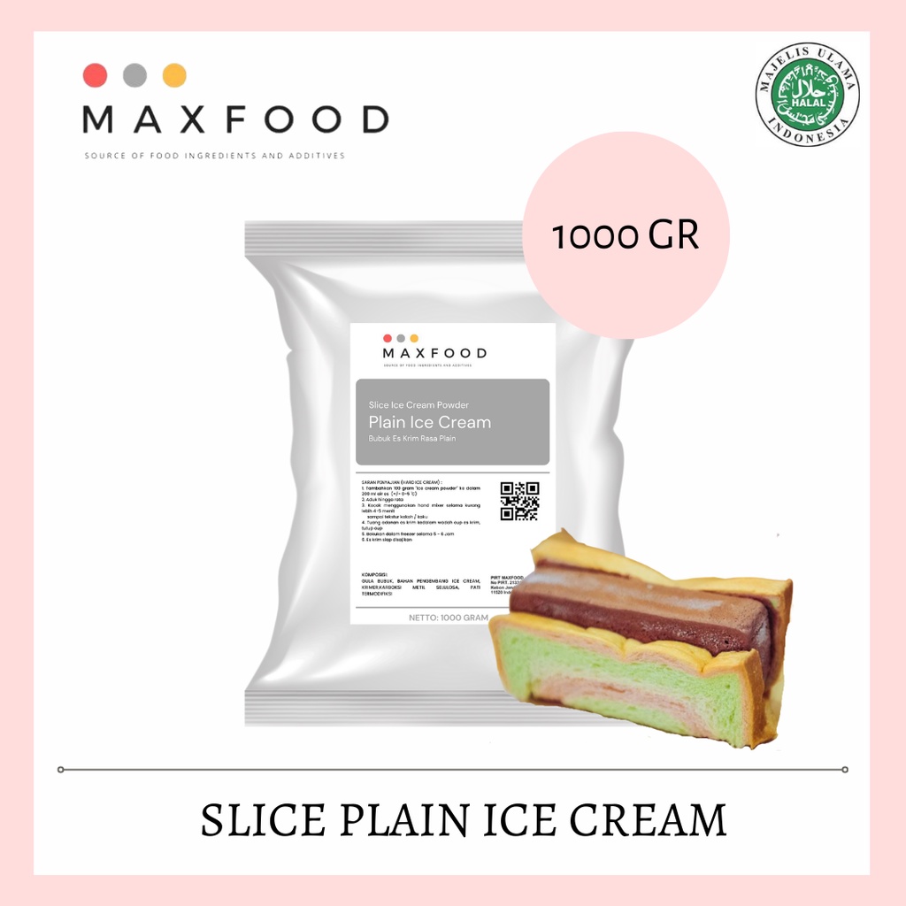 

MAXFOOD - Slice Plain Ice Cream Powder / Bubuk Es Potong Rasa Plain 1 Kg