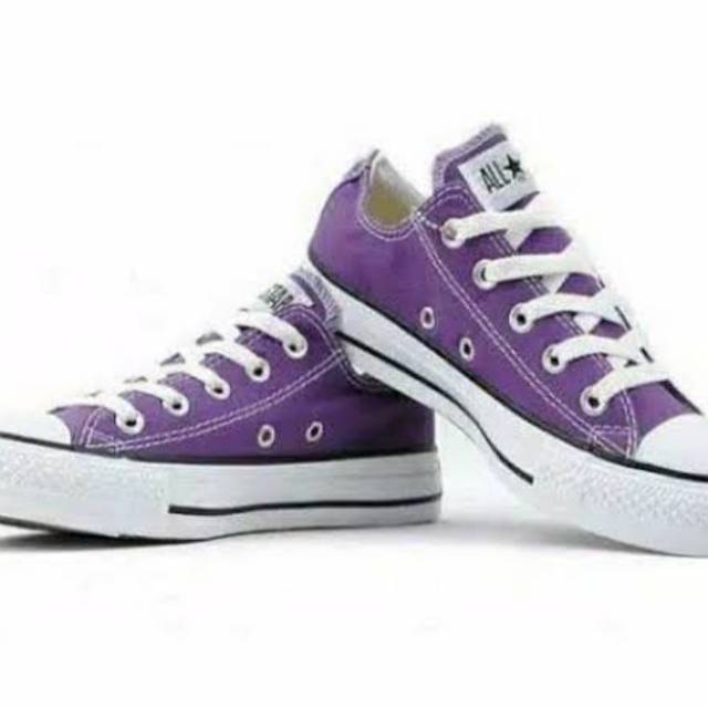 Converse All Star Sepatu Pria Wanita Model Clasik Warna Ungu Size Dewasa Best Quality