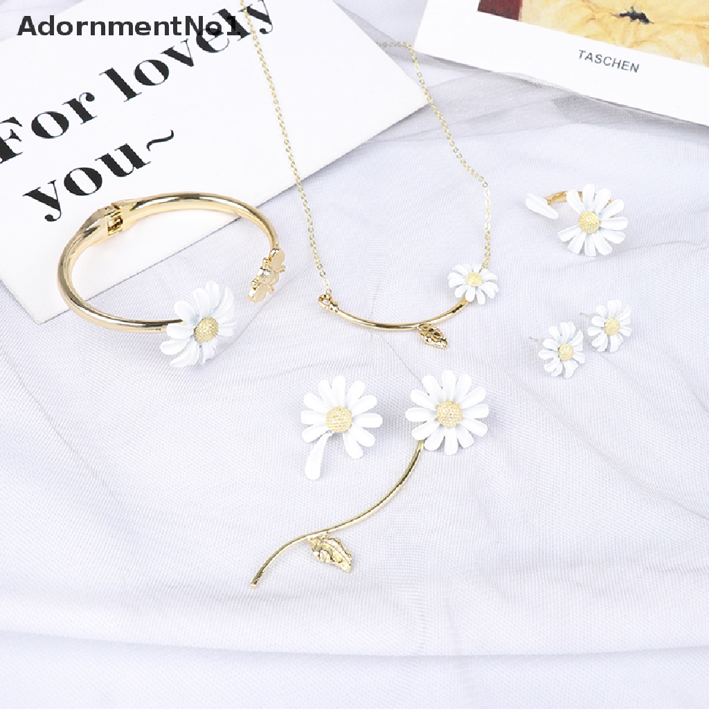 (AdornmentNo1) 1pc Gelang Tangan Terbuka Motif Bunga Aster Aksen Enamel Untuk Perhiasan Wanita