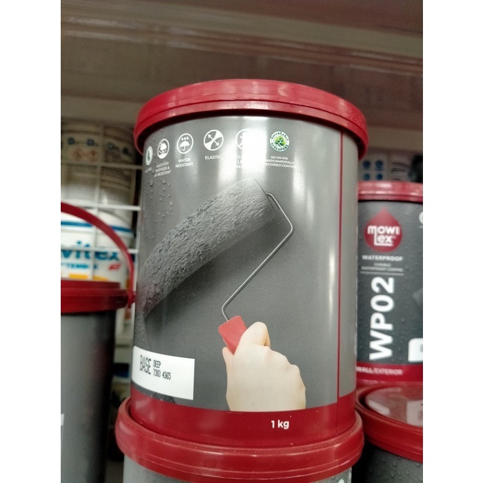 Cat Pelapis Anti Bocor MOWILEX Waterproof WP02 929 Pebble Grey 1kg/ MOWILEX WP 02 1KG ABU TUA