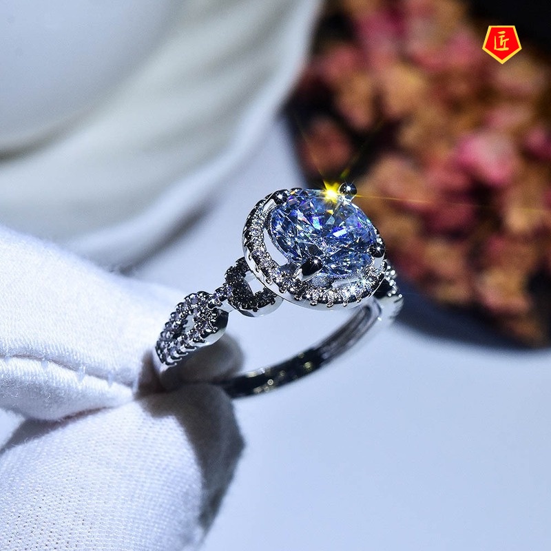 [Ready Stock]Simple Classic Fashion Moissanite Diamond Women's Ring