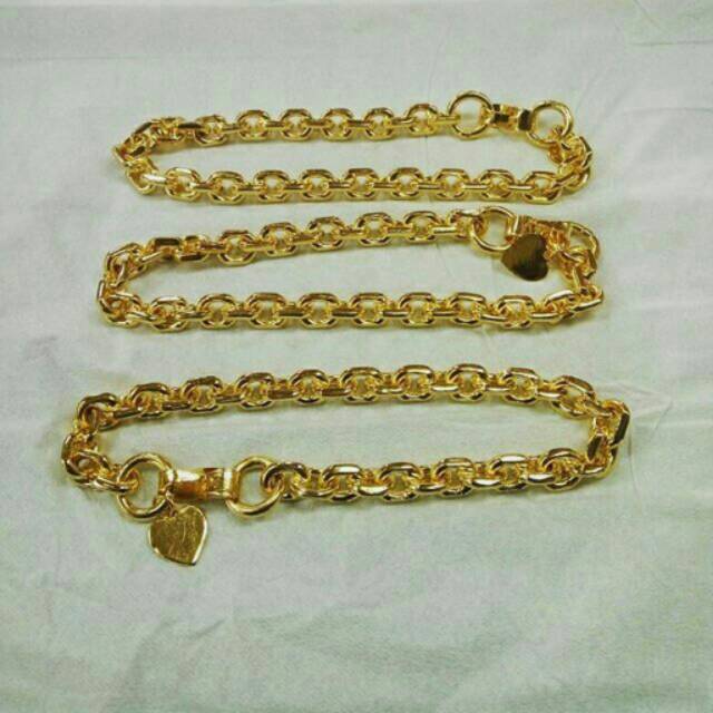 Gelang nori gelang rantai medan lapis emas 24k