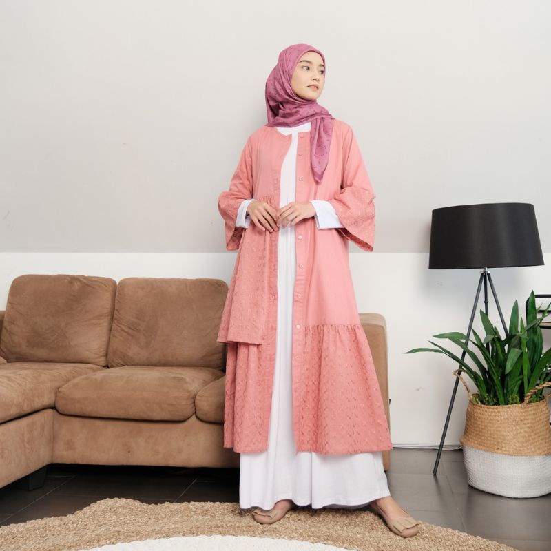 DAUKY GAMIS M DRESS TEXTURED RUFFLES CHANTILLY COLLECTION SERIES ORIGINAL