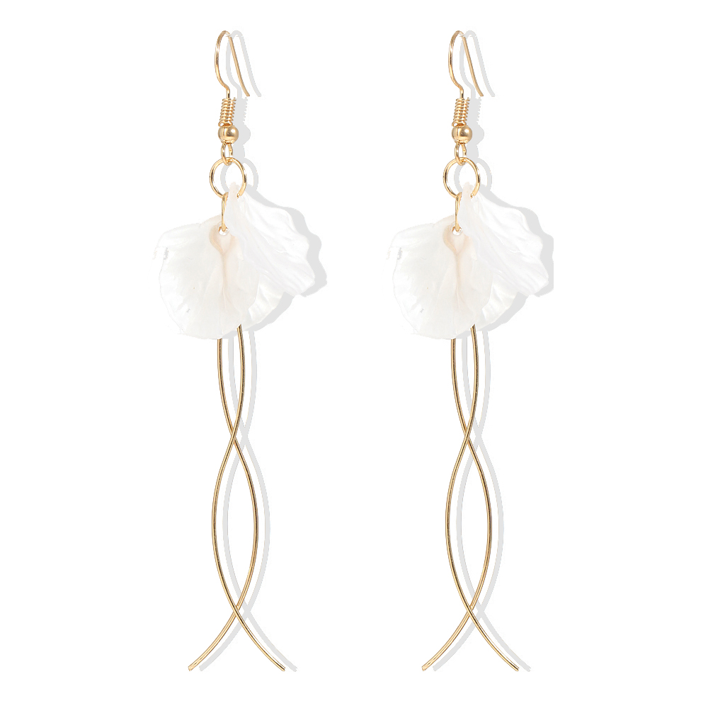Anting Drop Bentuk Kelopak Bunga Gaya Korea Klasik Elegan Untuk Perhiasan