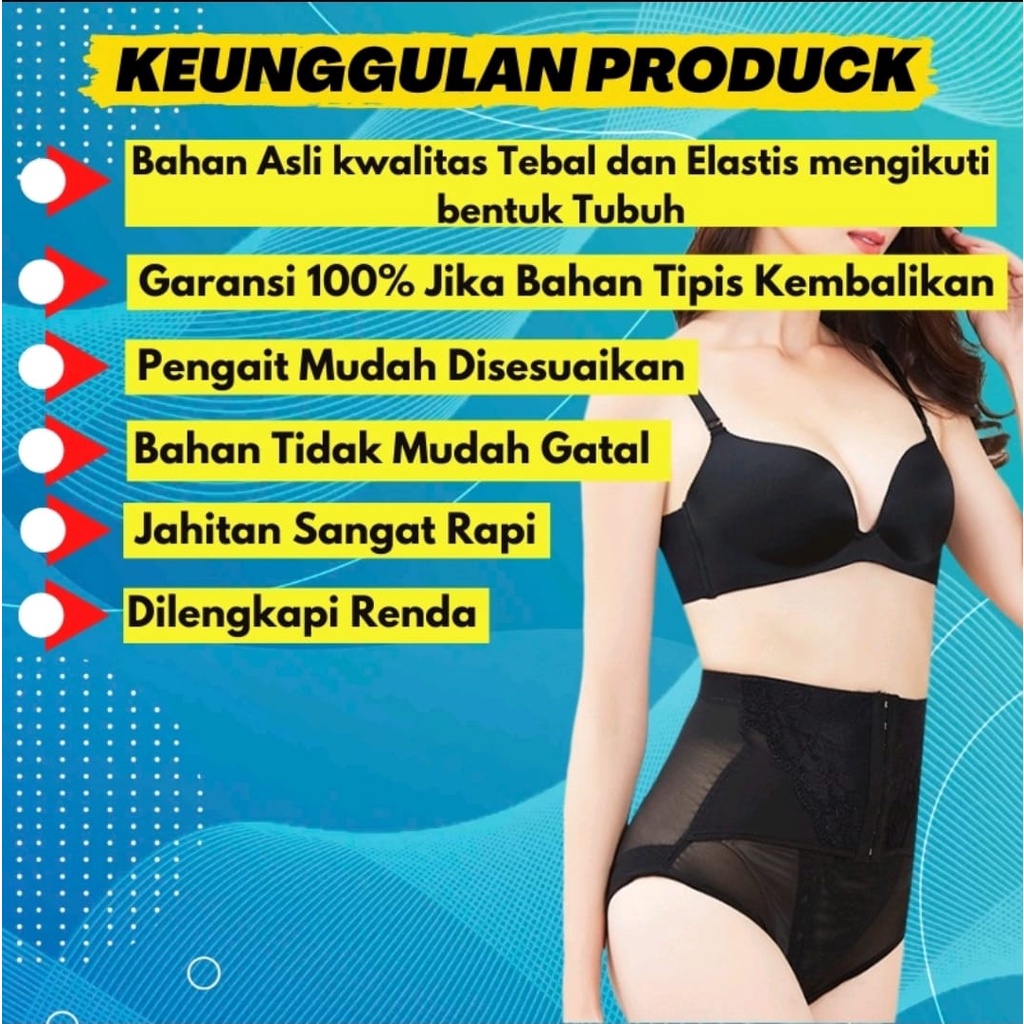 Korset Celana High Waist Pengecil Perut Dengan Kancing Pengait Depan