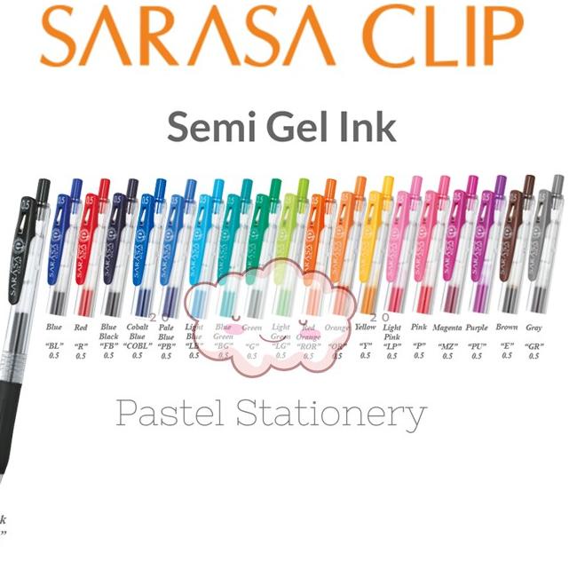 

TERBARU Pulpen Gel Warna Sarasa Clip Zebra 0.5mm - Bolpen Gel Pen Color 0,5 mm murah