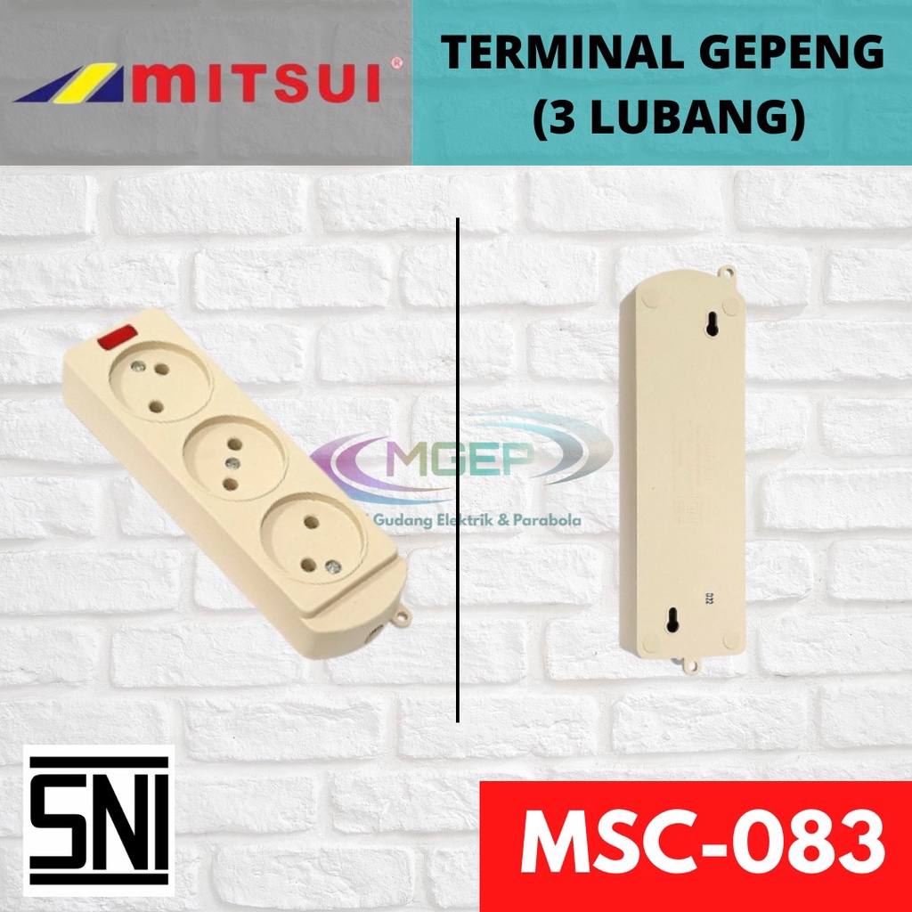 Stop Kontak Gepeng Mitsui 2 3 4 Lubang SNI  indikator MSC 082083084