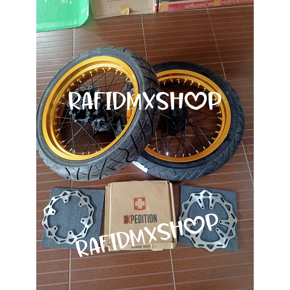 FULL SET RAKITAN SUPERMOTO YAMAHA WR-155 BISA COD LEBAR VELG 250/300-17 BAN IRC