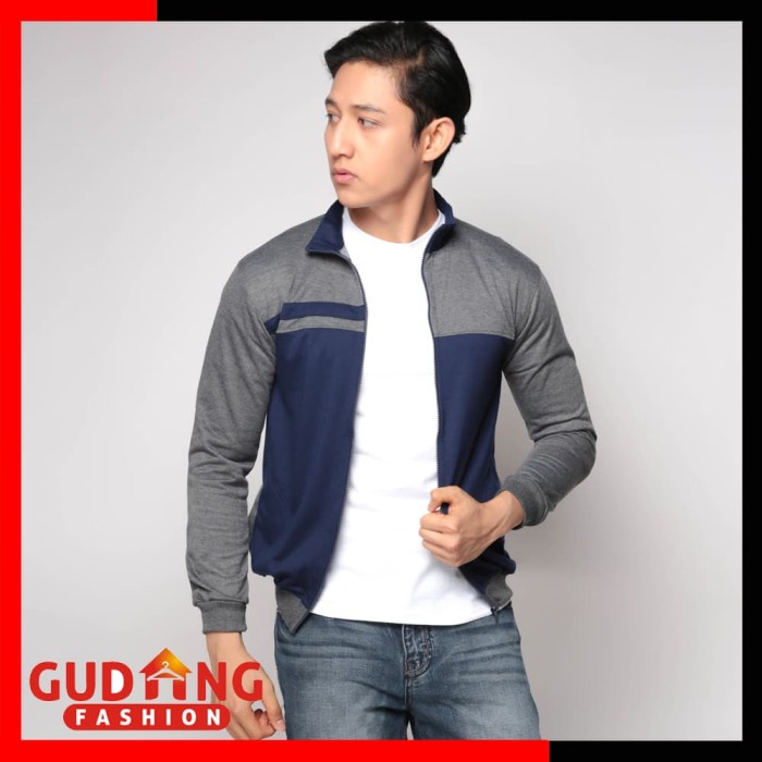 Jaket Sporty Pria Terbaru JAK 2275 - Navy(V2X7) Termurah Jaket Pria Levis Jaket Pria Big Size Origin
