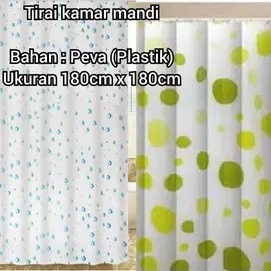 IKILOSHOP Harga Economis Tirai Kamar Mandi Shower Curtain size 180x180 Motif Selambu Gorden Horden Anti Air