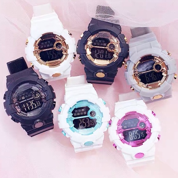 ☛TK☚ JT035 JAM TANGAN PRIA WANITA DIGITAL RUBBER SPORT BULAT LED GROSIR MURAH COUPLE ANAK REMAJA IMPORT