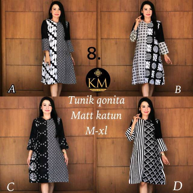 Tunik qonita/dress batik katun halus/batik murah