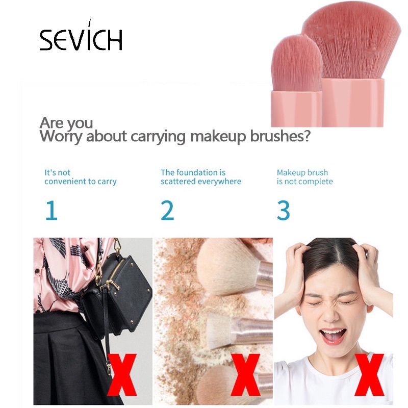 SET KUAS MAKEUP KACA 5pcs BRUSH MAKEUP KACA 5 in 1 KUAS TRAVEL CERMIN PORTABLE BRUSH untuk eyeshadow blushon contouring