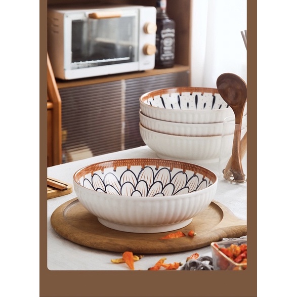 Mangkok Besar keramik motif Bunga / Bowl Large High CApacity