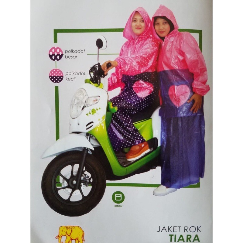 Jas Hujan Jaket Rok “TIARA” (Gajah Asli)