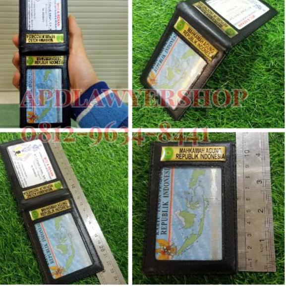 

Big Sale - Name Tag ID Card Saku Mahkamah Agung Dompet Kartu Saku Kulit Magnet 2 Sisi Hitam Dof Kwalitas .,