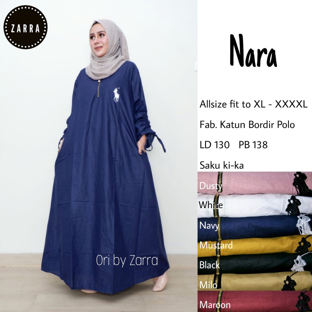 MAXI DRESS Gamis Jumbo Katun LD 130 Panjang 138 cm Saku 