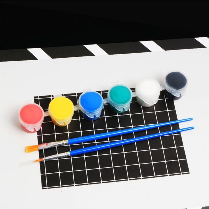 

set cat Lukis anak cat acrylic 6 warna plus Kuas / painting set anak