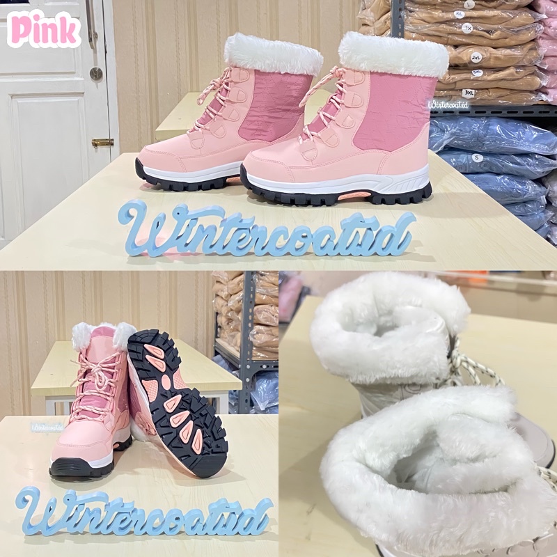 Boots winter wanita sepatu musim dingin import Chika waterproof anti slip salju snow boot anti slip