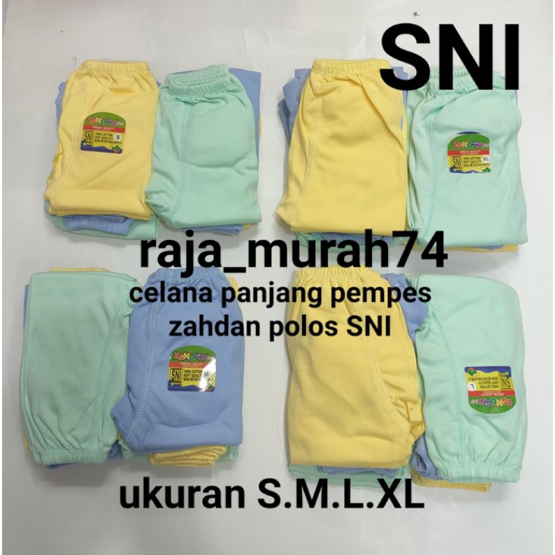 lusinan celana panjang zahdan pempes polos SNI s.m.l.xl