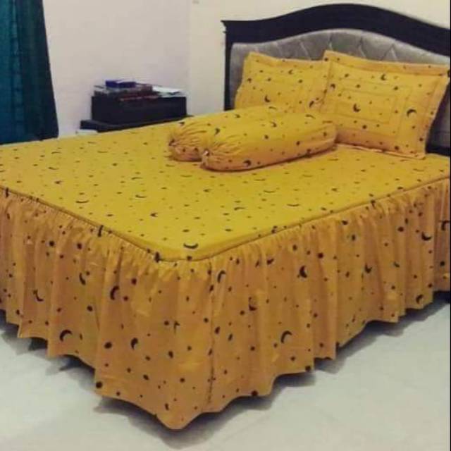 Sprei rumbai motif starry kuning