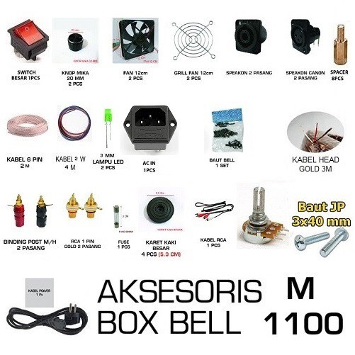 Perlengkapan Box M-1100 Aksesoris Box BELL M-1100 M1100 M 1100 Audio Box Power Amplifier Sound Syste