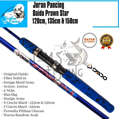 Joran Pancing Daido Prawn Star 100cm - 150cm (2-8Lbs) Lentur Murah Solid - Engkus Fishing