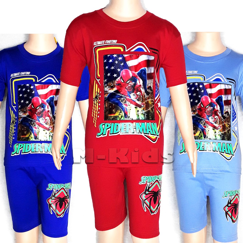 MKids88 - HARGA GROSIR Baju Setelan Anak Laki-Laki LED Musik SPIDERMAN DORAEMON 1-10 thn PART 1