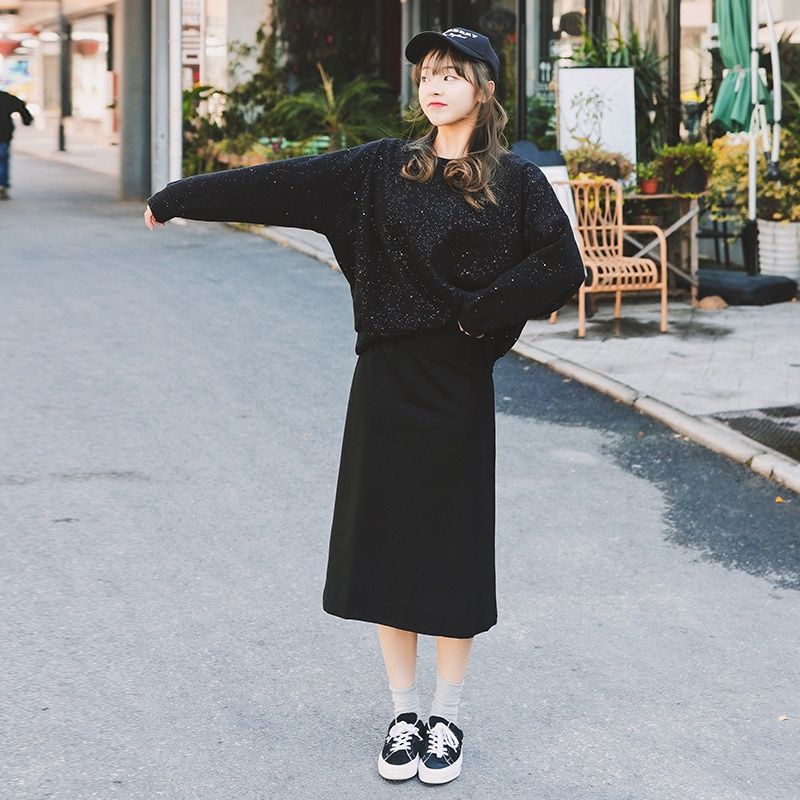 korean rok midi skirt 7/8 /rok line A 7/8